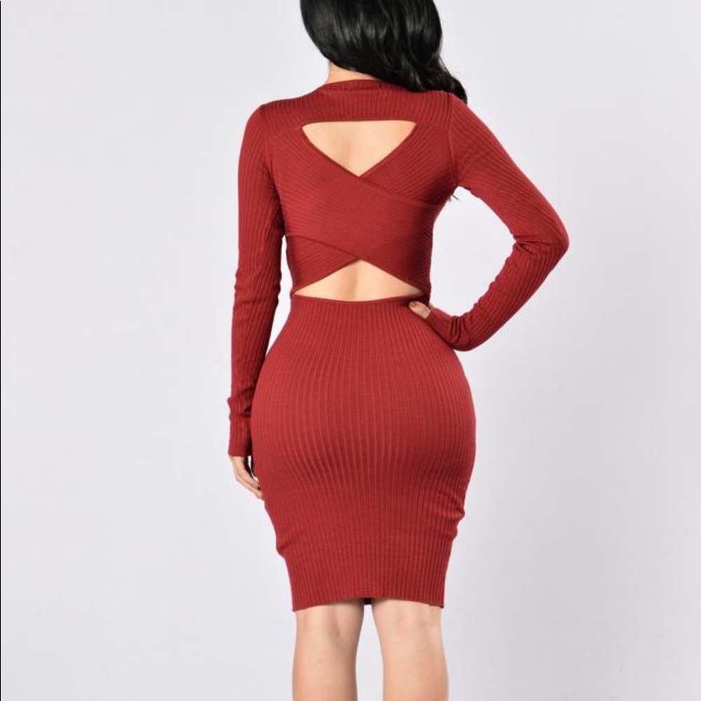 Fashion Nova Burgundy Dress